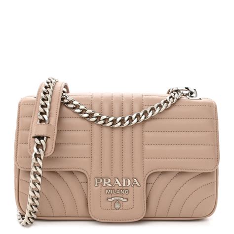 PRADA Soft Calfskin Impunture Diagramme Medium Chain